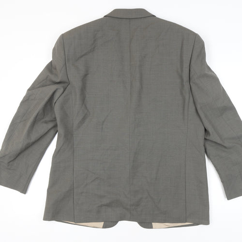 H.T. Burt Men's Grey Wool Jacket 44 Regular Notch Lapel Classic
