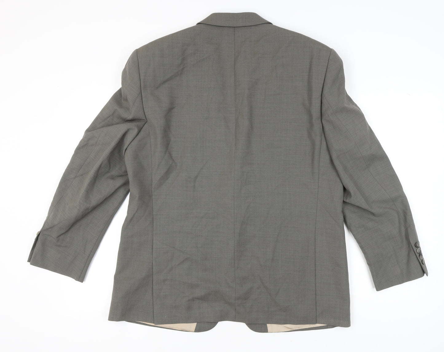 H.T. Burt Men's Grey Wool Jacket 44 Regular Notch Lapel Classic