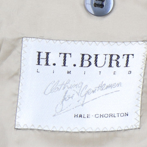 H.T. Burt Men's Grey Wool Jacket 44 Regular Notch Lapel Classic