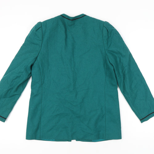 Windsmoor Womens Green Wool Blend Blazer Jacket Size 10