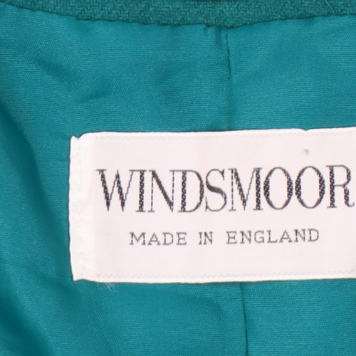 Windsmoor Womens Green Wool Blend Blazer Jacket Size 10