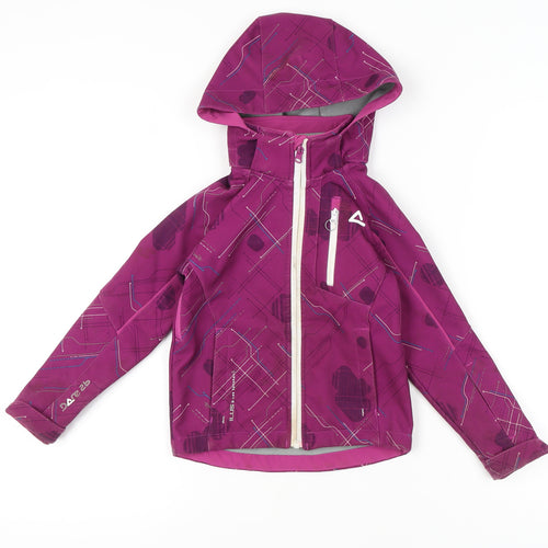 Dare 2b Girls Purple Softshell Hooded Jacket Coat 5-6 Years Waterproof