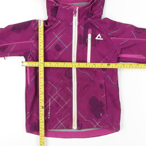 Dare 2b Girls Purple Softshell Hooded Jacket Coat 5-6 Years Waterproof