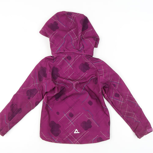Dare 2b Girls Purple Softshell Hooded Jacket Coat 5-6 Years Waterproof