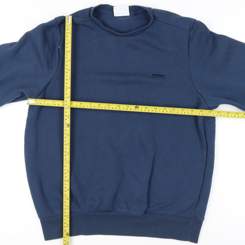 Slazenger Unisex Blue M Pullover Sweatshirt Crew Neck Fleece Logo