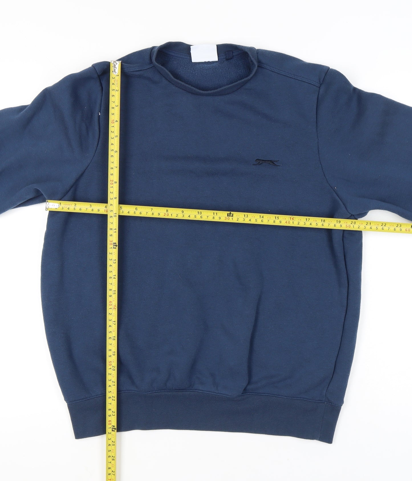 Slazenger Unisex Blue M Pullover Sweatshirt Crew Neck Fleece Logo