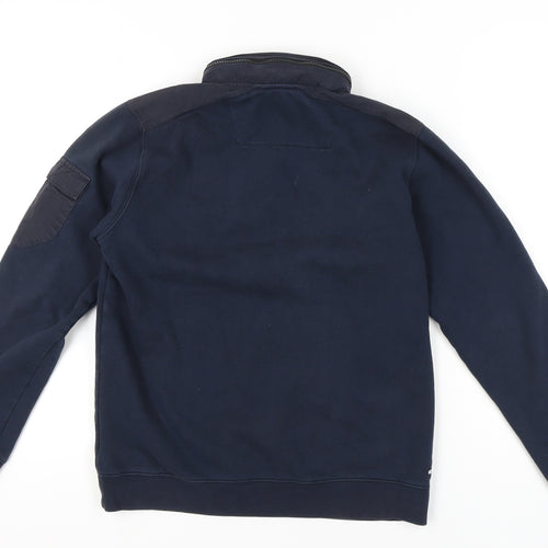 Weekend Offender Men’s Blue Henley Sweatshirt Size S High Neck