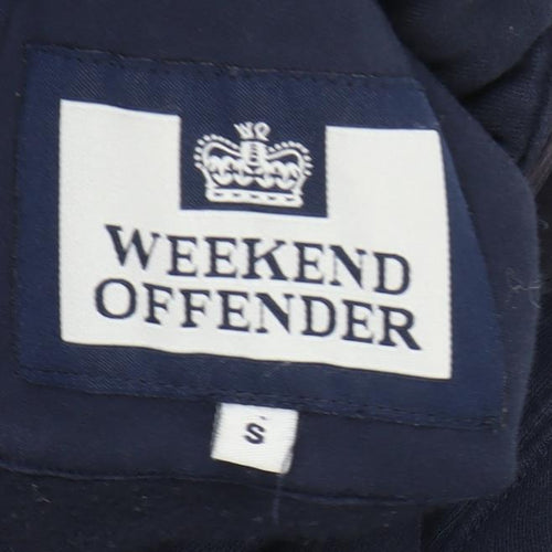 Weekend Offender Men’s Blue Henley Sweatshirt Size S High Neck