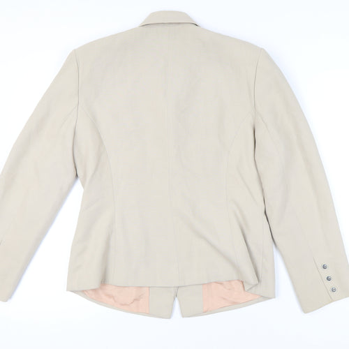 Wallis Womens Beige Tailored Blazer Jacket Size 12 Workwear