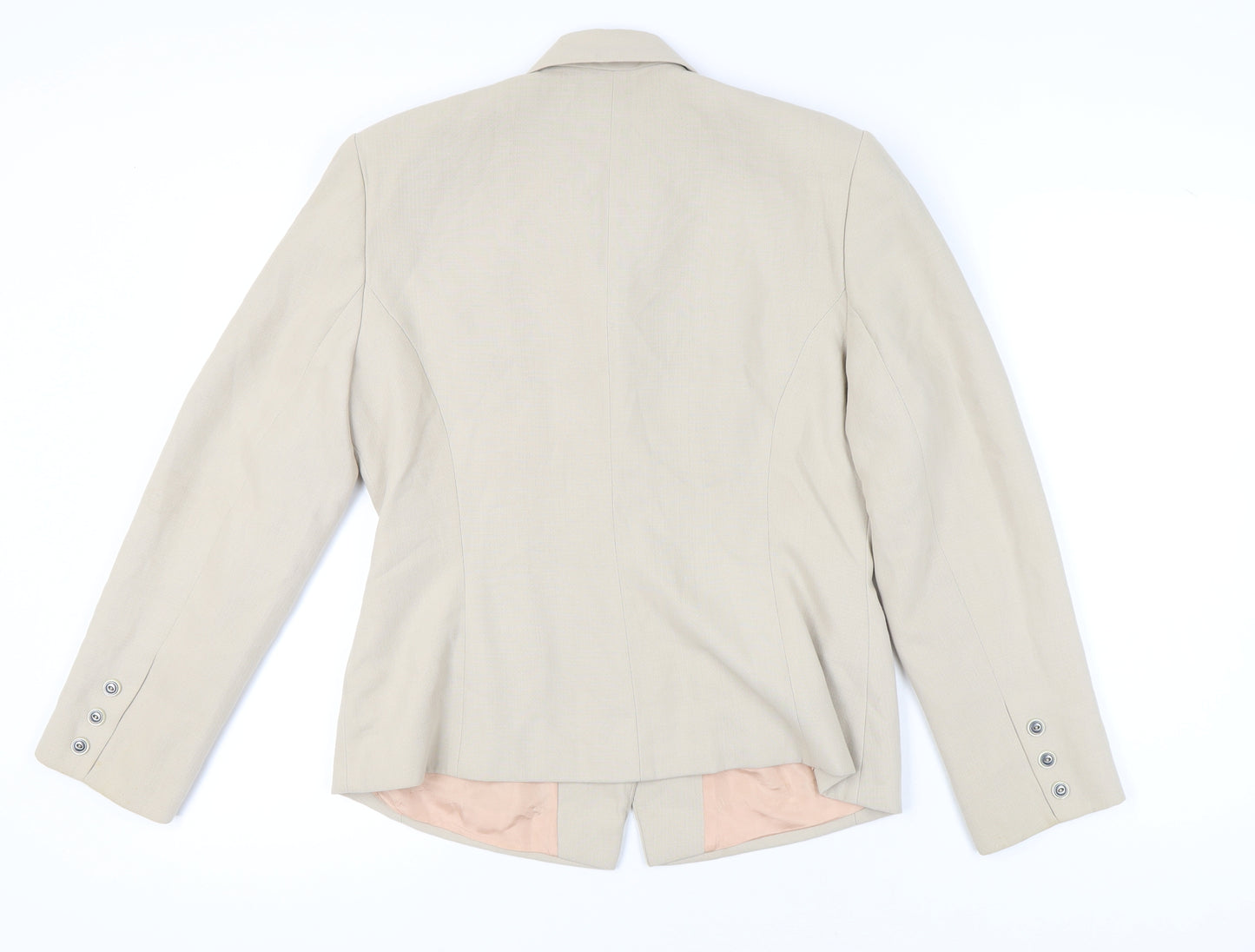 Wallis Womens Beige Tailored Blazer Jacket Size 12 Workwear