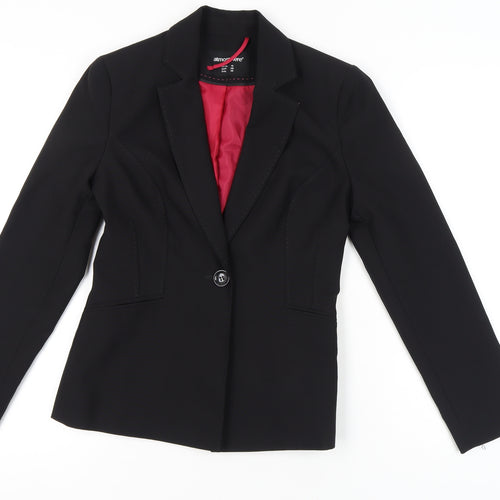 Atmosphere Womens Black Blazer UK 10 Regular Fit Notch Lapel