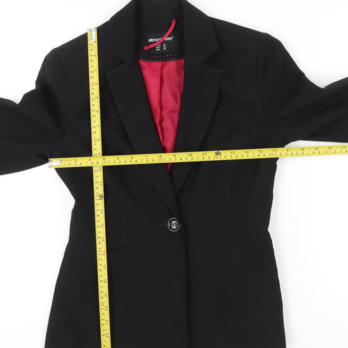 Atmosphere Womens Black Blazer UK 10 Regular Fit Notch Lapel
