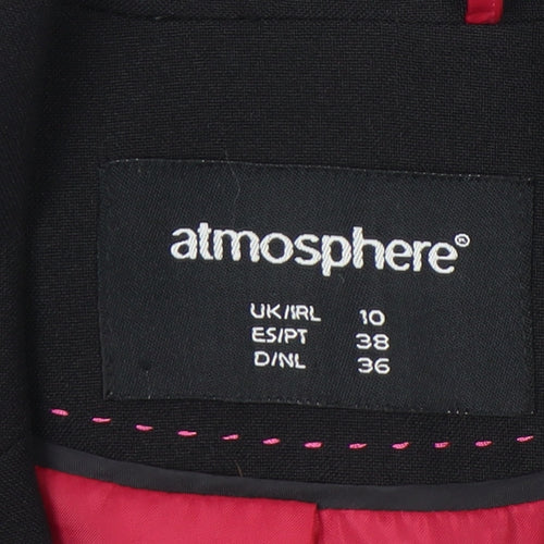 Atmosphere Womens Black Blazer UK 10 Regular Fit Notch Lapel
