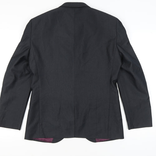 Next Men's Grey Suit Jacket 38S Short Single Breasted Notch Lapel