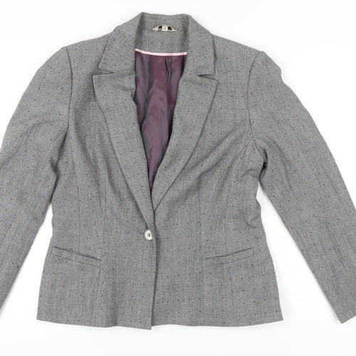 Klass Women’s Grey Polka Dot Size 14 Tailored Blazer Jacket