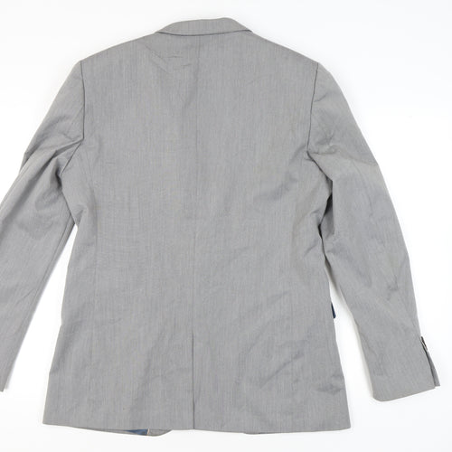 River Island Men’s Grey Suit Jacket Blazer 42L Notch Lapel Formal