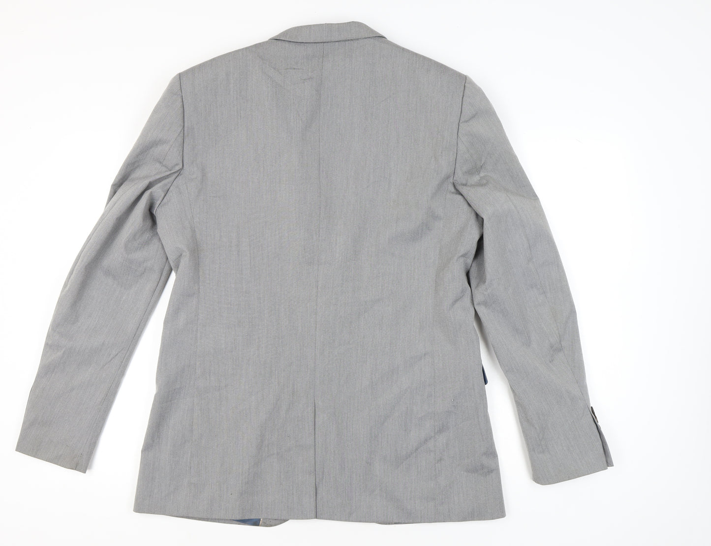 River Island Men’s Grey Suit Jacket Blazer 42L Notch Lapel Formal