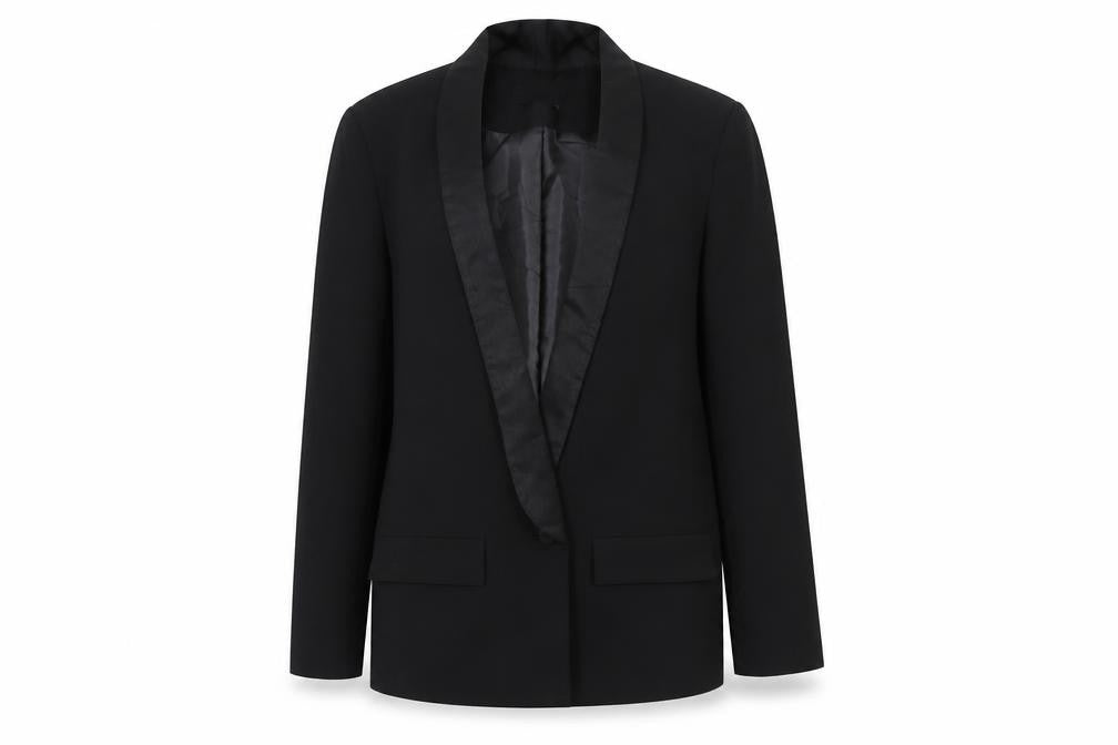 Red Designers Ltd Women’s Black Size 8 Tuxedo Suit Jacket Shawl Collar