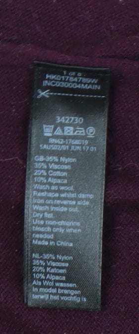 Monsoon Womens Purple Beaded Jumper Size 12 Crew Neck Pullover