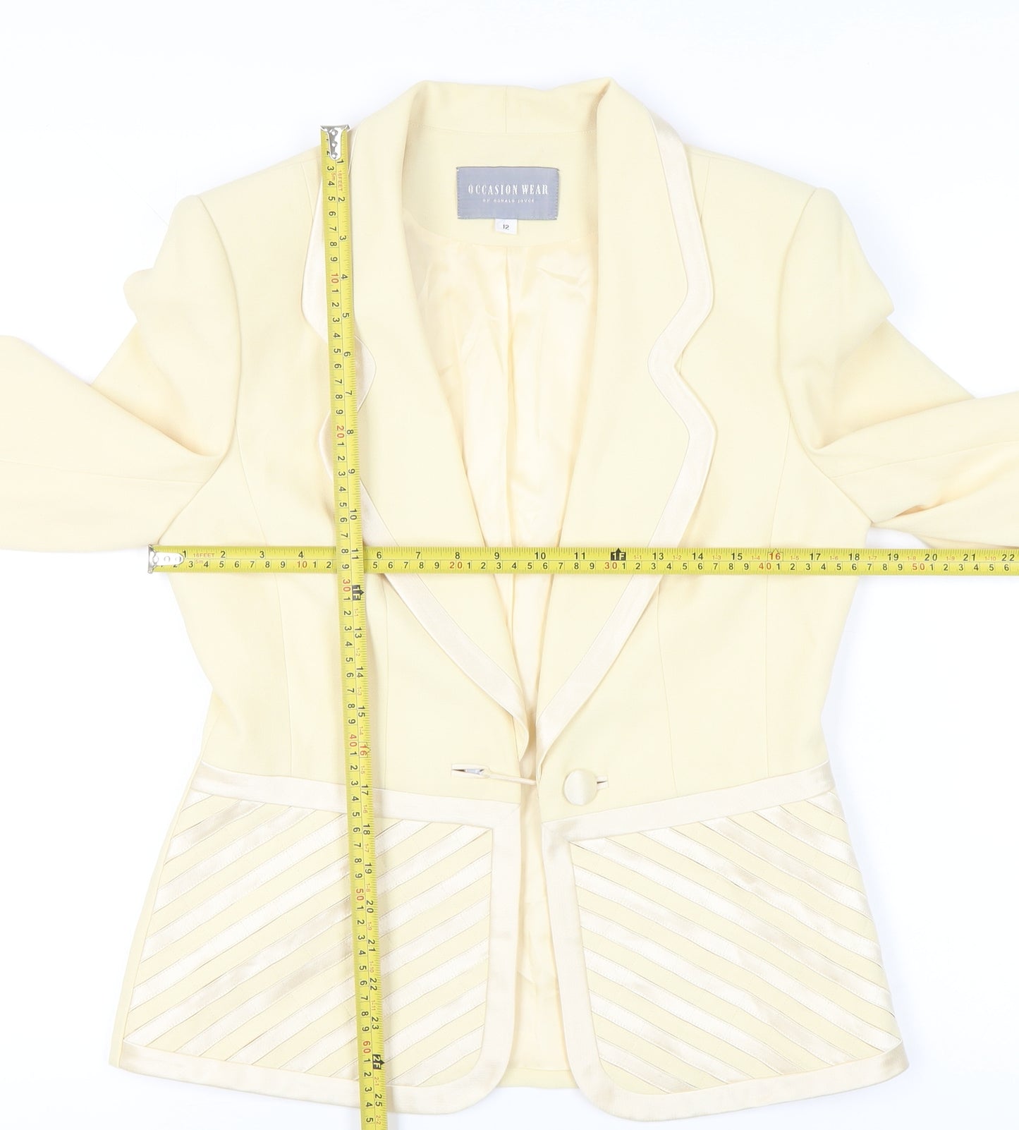 Ronald Joyce Occasion Wear Women's Ivory Blazer Jacket Size 12