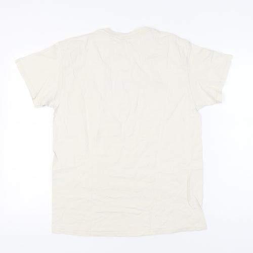 G&G Men’s Beige Goose Logo Graphic Print T-Shirt Size M Crew Neck