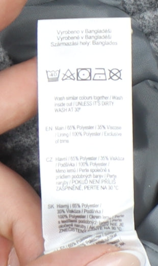 F&F Girls Grey Bomber Jacket 4-5 Years Polyester Viscose Lined Zip