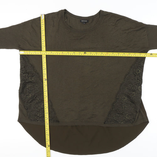 River Island Women’s Green Lace Tunic Blouse UK 10 3/4 Sleeve