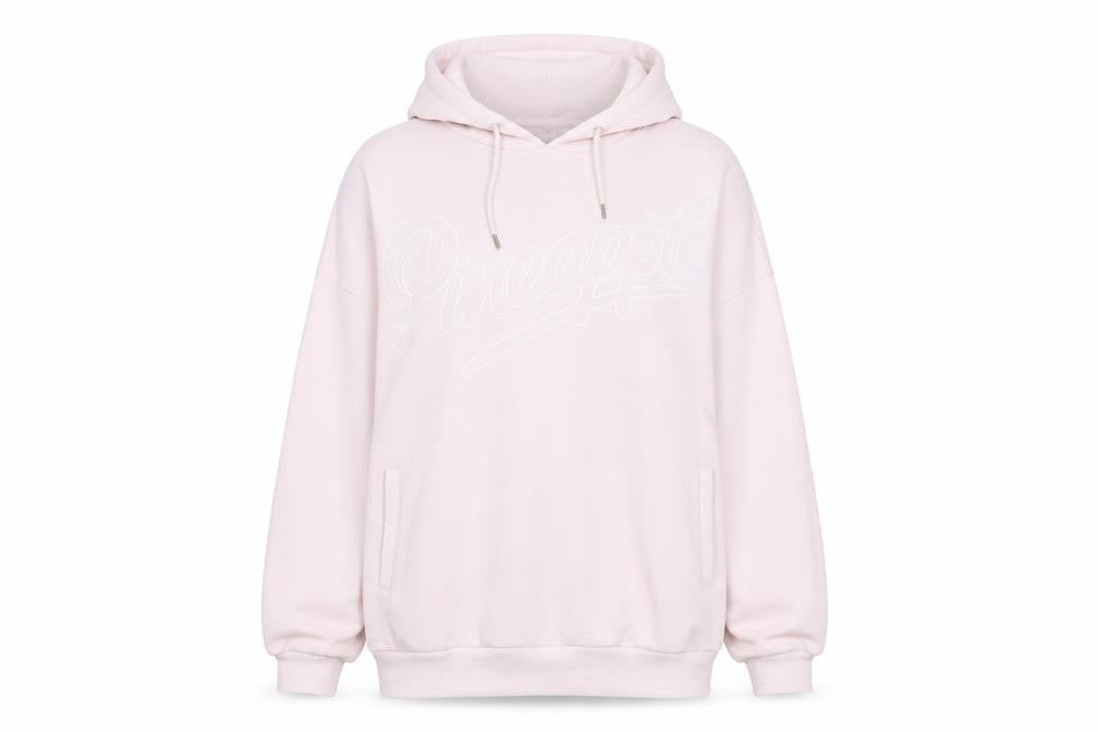 Front view of Pineapple Dance Studios women’s pink pullover hoodie, size M, 12/14