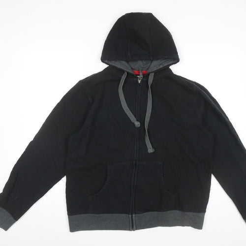 Burton Men’s Black Full Zip Hoodie L Cotton Hooded Sweatshirt