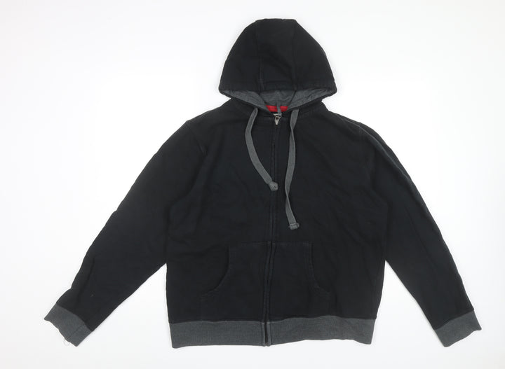 Burton Men’s Black Full Zip Hoodie L Cotton Hooded Sweatshirt
