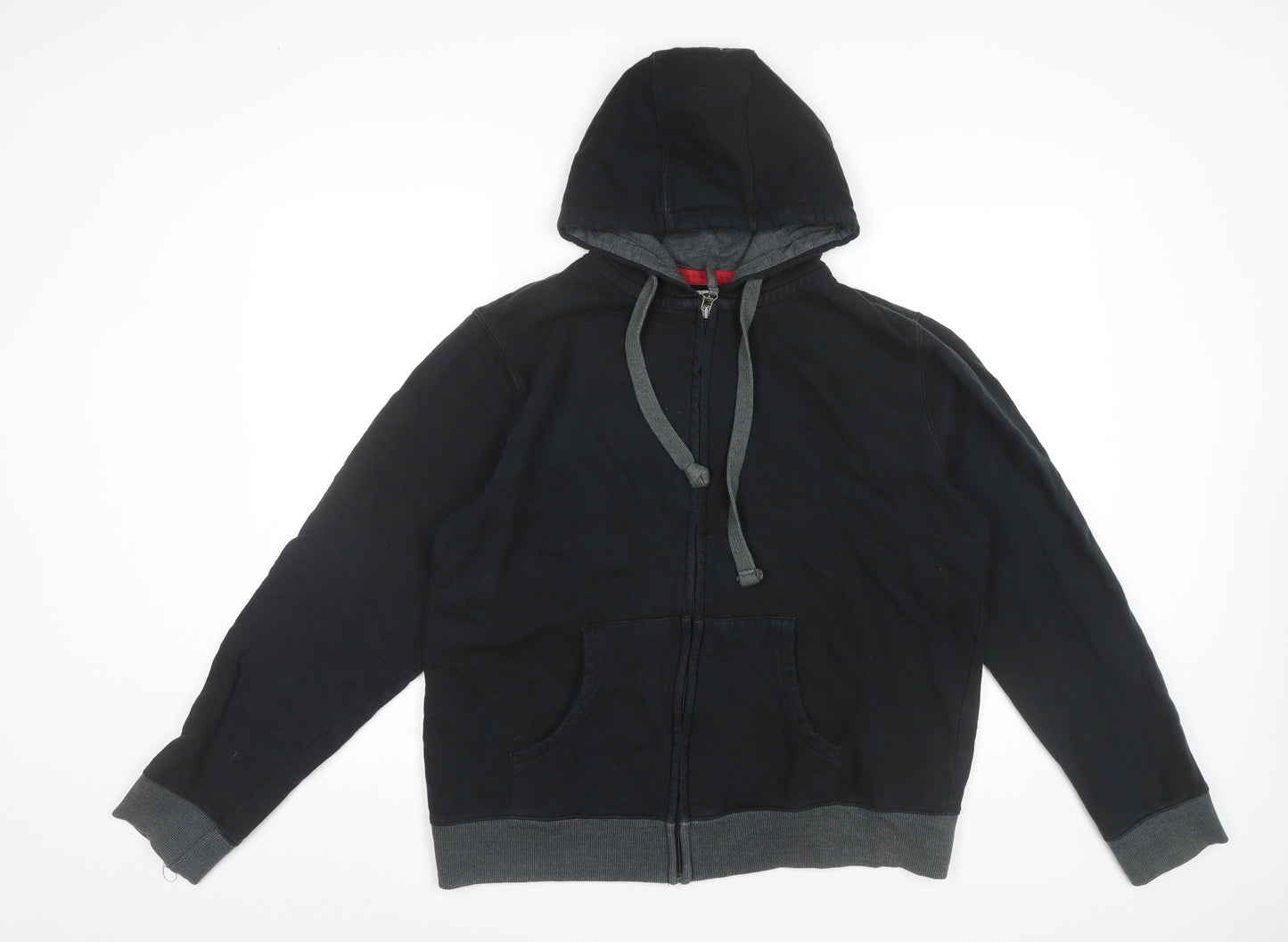 Burton Men’s Black Full Zip Hoodie L Cotton Hooded Sweatshirt