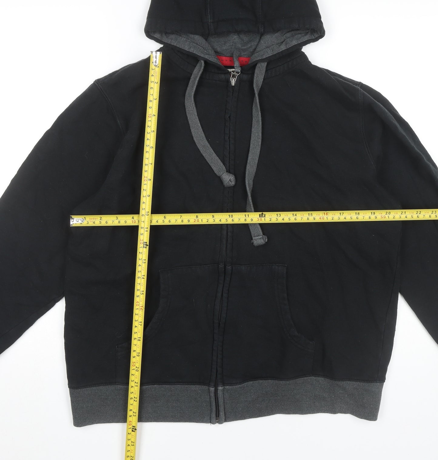 Burton Men’s Black Full Zip Hoodie L Cotton Hooded Sweatshirt