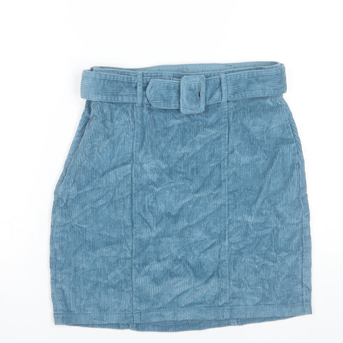 Dorothy Perkins Women’s Blue Cotton Corduroy Skirt UK 10 High Rise