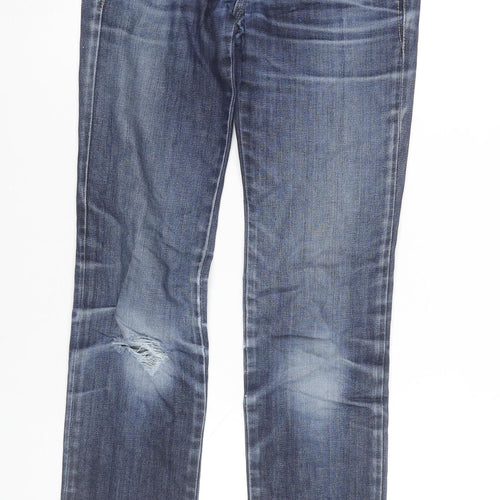 Diesel Women Blue Skinny Slim Mid-Rise Distressed Jeans Size 25