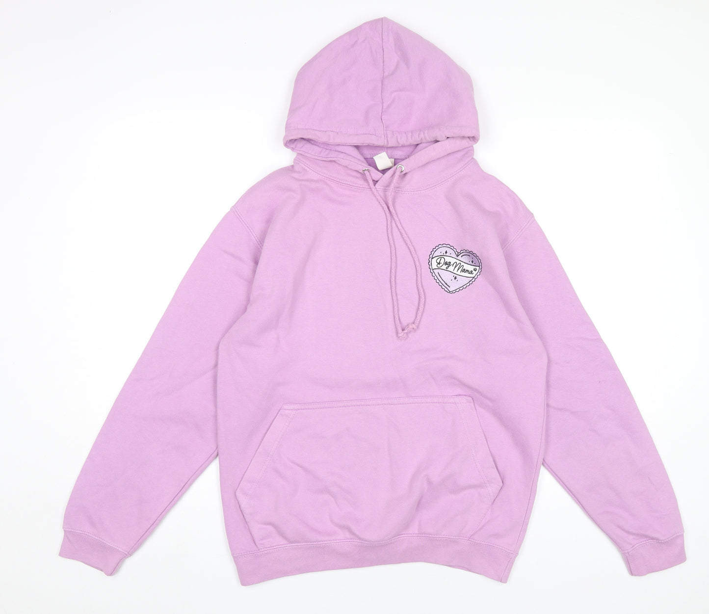 JustHoods Women’s Pink Pullover Hoodie S Dog Mama Embroidered Logo