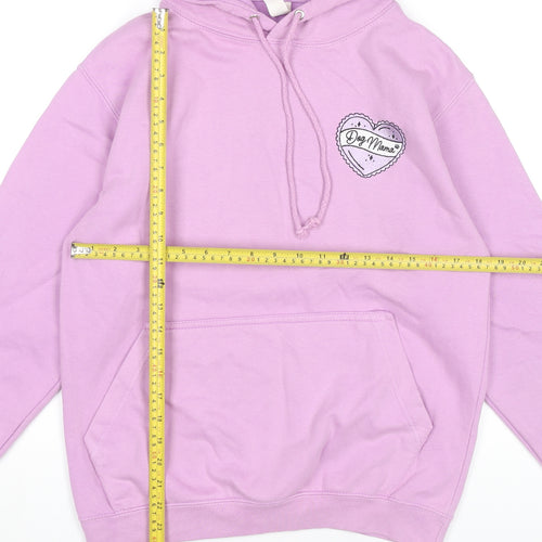 JustHoods Women’s Pink Pullover Hoodie S Dog Mama Embroidered Logo