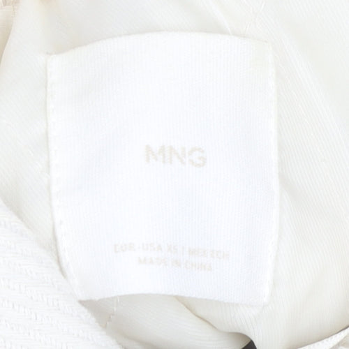MNG Womens Ivory XS Bomber Jacket Corduroy Cropped Zip Casual