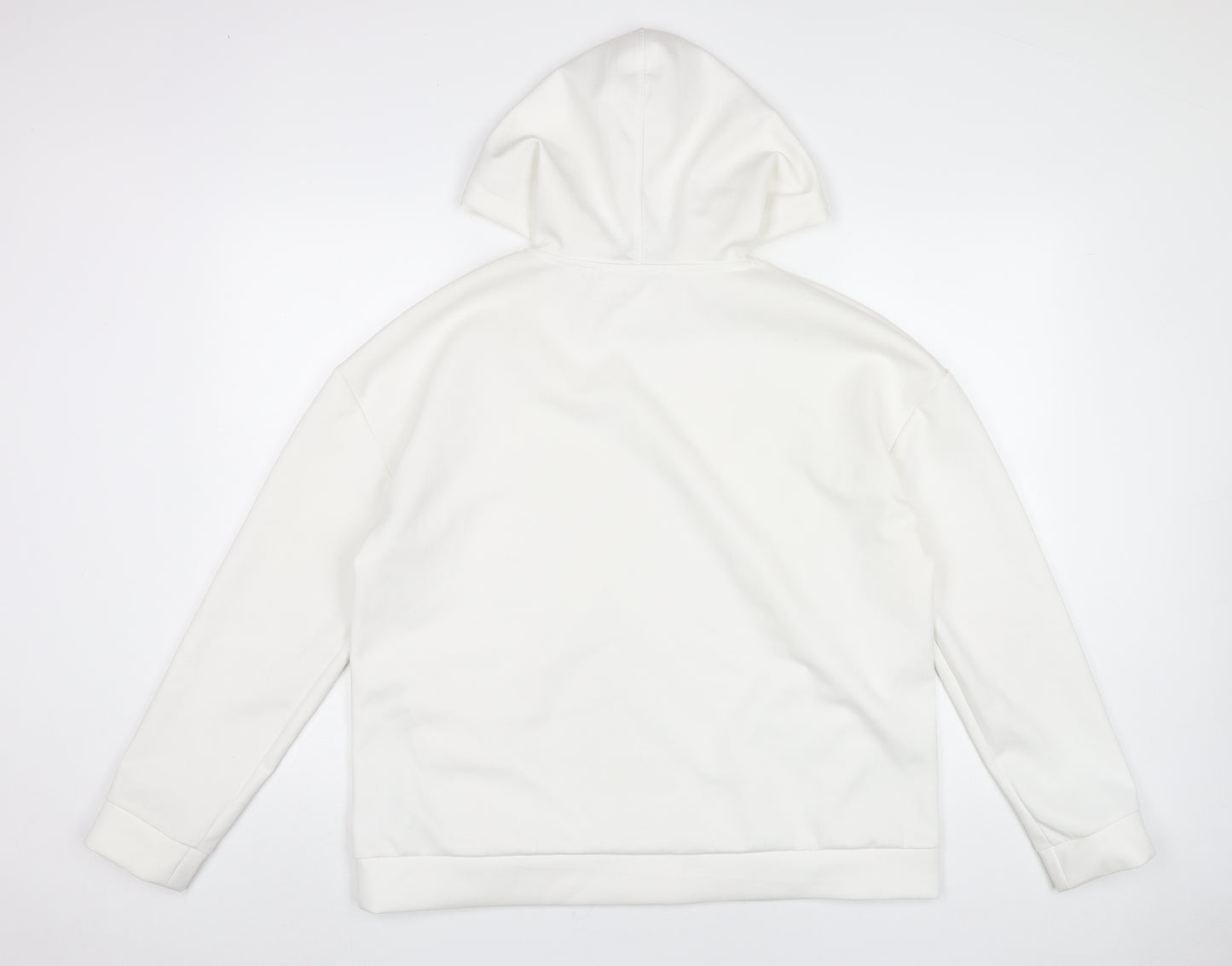 Stradivarius Women’s White Hoodie Pullover Size L Polyester Blend
