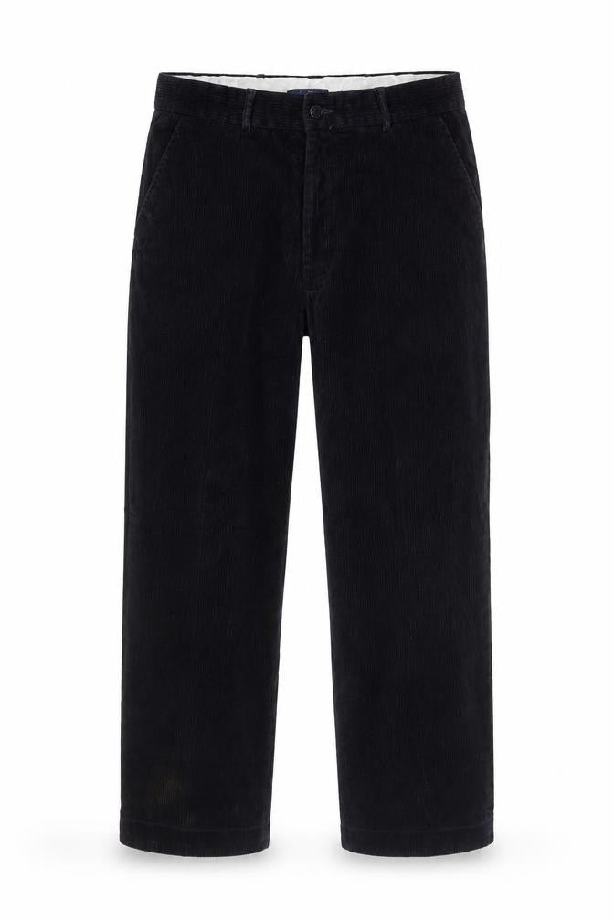 Premier Man Mens Black Corduroy Trousers XS 38in Waist Straight Leg
