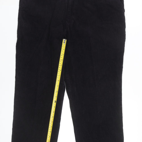 Premier Man Mens Black Corduroy Trousers XS 38in Waist Straight Leg