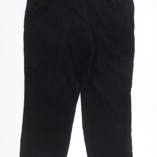 Premier Man Mens Black Corduroy Trousers XS 38in Waist Straight Leg