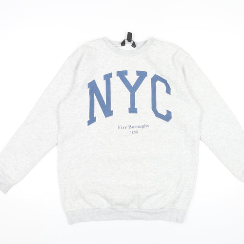 New Look Girls Grey NYC Sweatshirt 12-13 Years Crew Neck Pullover