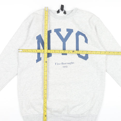 New Look Girls Grey NYC Sweatshirt 12-13 Years Crew Neck Pullover