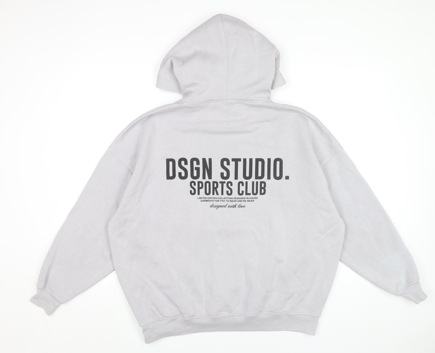 Boohoo Womens Grey Pullover Hoodie XS Regular Fit Sports Logo