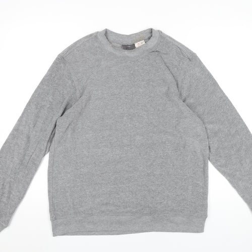 H&M Men’s Grey Pullover Sweatshirt Size M Regular Fit Crew Neck