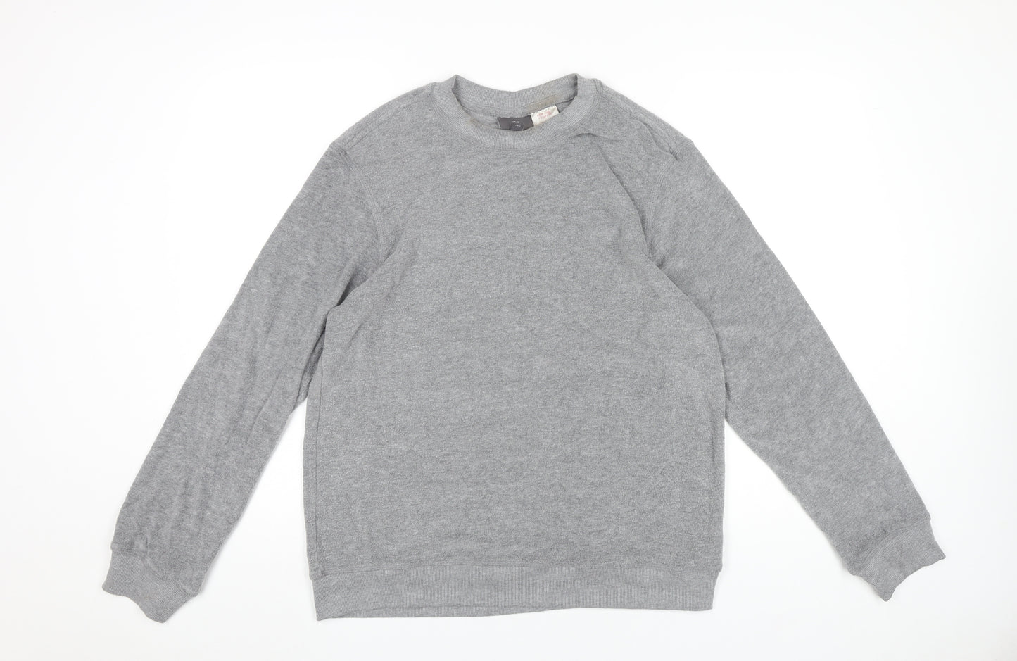 H&M Men’s Grey Pullover Sweatshirt Size M Regular Fit Crew Neck