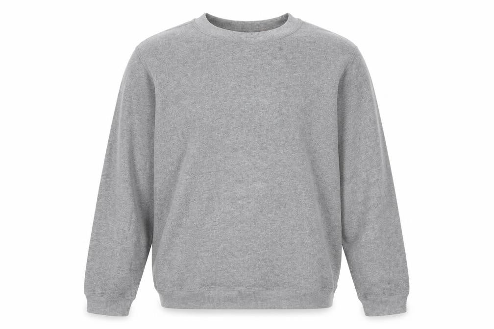 Front view of H&M Men’s Grey Pullover Sweatshirt, size M, Regular Fit Crew Neck