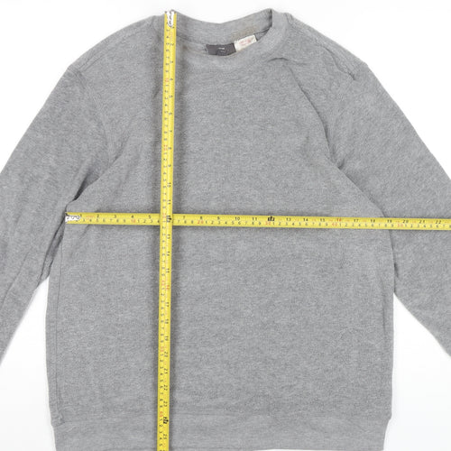 H&M Men’s Grey Pullover Sweatshirt Size M Regular Fit Crew Neck