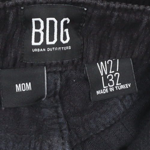 BDG Urban Outfitters Women’s Black Corduroy Mom Trousers W21 L32