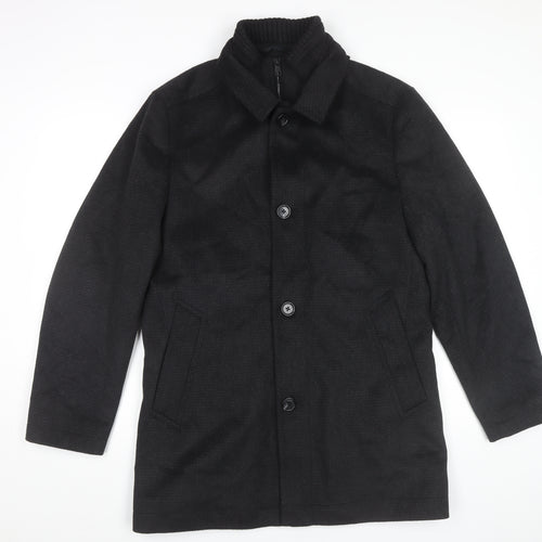 Marks and Spencer Men’s Black Wool Blend Mid-Length Overcoat M 38-40"